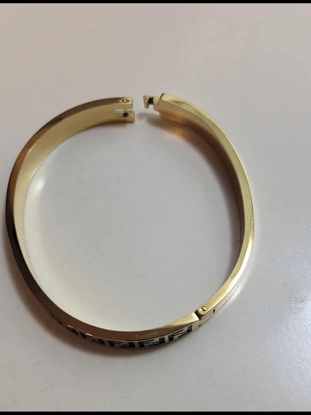 Gold-Tone Designer Logo Bangle Bracelet - Men Accessories